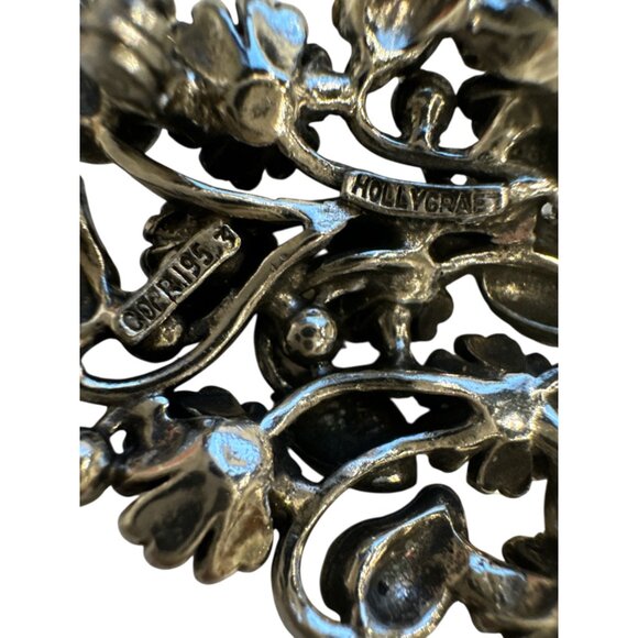Vintage Hollycraft Rhinestone Floral Bouquet Brooch Pin Silver Tone Circa 1953 - Picture 4 of 6